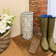 Load image into Gallery viewer, Blue And White Ditsy Print Umbrella Stand

