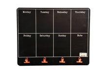 Load image into Gallery viewer, Black Weekly Memo Board With Copper Clips
