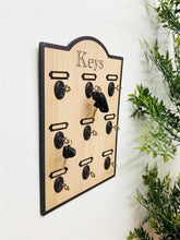 Load image into Gallery viewer, Wooden Board With 9 Key Design Hooks
