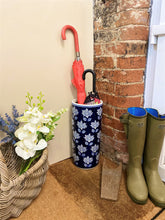 Load image into Gallery viewer, Blue With White Flower Umbrella Stand
