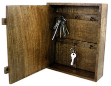 Load image into Gallery viewer, Solid Wood Wall Hanging Key Cabinet with 6 Hooks
