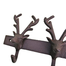 Load image into Gallery viewer, Rustic Cast Iron Wall Hooks, Reindeer
