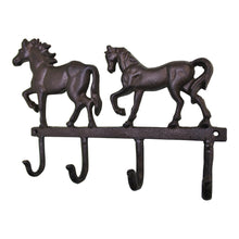 Load image into Gallery viewer, Rustic Cast Iron Wall Hooks, Two Horses
