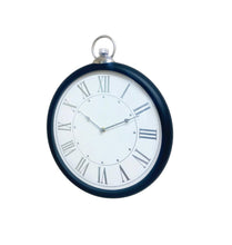 Load image into Gallery viewer, Round Black and Silver Clock 42cm
