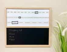 Load image into Gallery viewer, Wall Mounted Wooden Calender With Chalk Board
