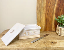 Load image into Gallery viewer, Natural Ceramic Butter Dish 19cm
