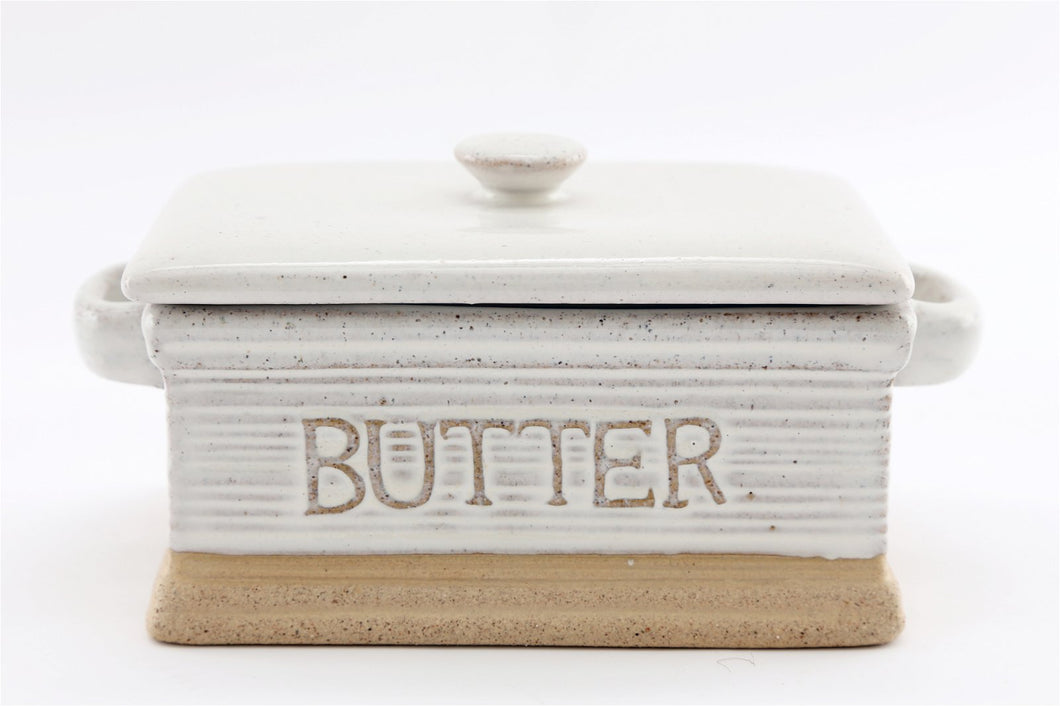 Natural Ceramic Butter Dish 19cm