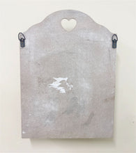 Load image into Gallery viewer, Grey Wooden 3 Hook Key Holder With Cutout Pattern Shelf
