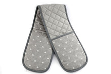 Load image into Gallery viewer, Kitchen Double Oven Glove With A Grey Heart Print Design
