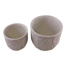 Load image into Gallery viewer, Set of 2 Cement Embossed Leaf Planters
