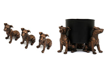 Load image into Gallery viewer, Set of Three Bronze Dog Pot Risers
