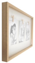Load image into Gallery viewer, White Natural Wood Triple Peg Frame
