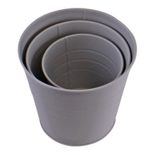 Load image into Gallery viewer, Set of 3 Round Metal Planters, Grey
