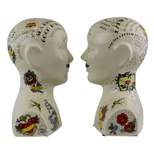 Load image into Gallery viewer, Ornamental Ceramic Phrenology Bookends

