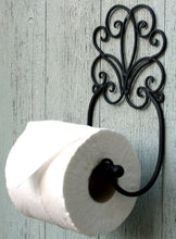 Load image into Gallery viewer, Black Scroll Wall Mounted Toilet Roll Holder
