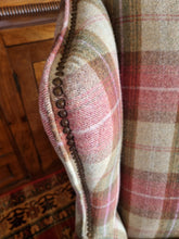 Load image into Gallery viewer, Wing Back Arm Chair In A Tartan Fabric