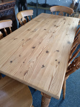 Load image into Gallery viewer, Pine Vintage Farmhouse Scrub Top Dining/Kitchen Table - Charlotte Rose Interiors