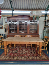 Load image into Gallery viewer, Pine Farmhouse Scrub Top Kitchen Dining Table & Six Dining Chairs