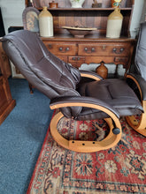 Load image into Gallery viewer, Recliner Swivel Chair And Footstool