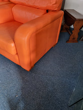 Load image into Gallery viewer, Pair Of Tangerine Leather Art Deco Style Leather Chairs - Charlotte Rose Interiors
