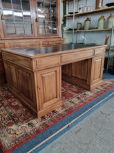 Load image into Gallery viewer, Antique Oak Partner's Desk Early 20th Century