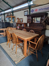 Load image into Gallery viewer, Vintage Substantial Pine Farmhouse Scrub Top Dining/Kitchen Table