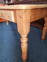 Load image into Gallery viewer, Vintage Farmhouse Scrub Top Pine Dining Table With Three Drawers - Charlotte Rose Interiors