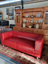 Load image into Gallery viewer, Red Leather Low Back Sofa