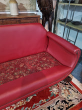 Load image into Gallery viewer, Antique Edwardian Red Leather And Upholstered Sofa