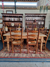 Load image into Gallery viewer, Farmhouse Pine Scrub Top Kitchen Dining Table With Two Drawers