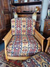 Load image into Gallery viewer, Pair Of Ercol Bergere Solid Ash Armchairs & Footstool