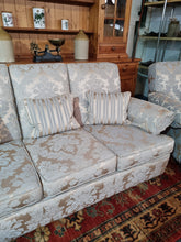 Load image into Gallery viewer, Sofa And Two Chairs In A Beautiful Fabric Of Pale Blue And Gold