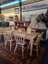 Load image into Gallery viewer, Farmhouse Kitchen Scrub Top Pine Dining Table