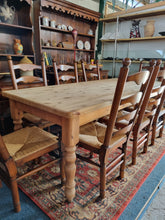 Load image into Gallery viewer, Farmhouse Pine Scrub Top Kitchen Dining Table