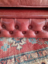 Load image into Gallery viewer, Vintage Leather Button Back Arm Chair