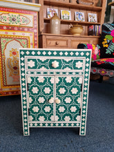 Load image into Gallery viewer, Green Bone Inlay Nightstand Bedside Cabinet