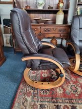 Load image into Gallery viewer, Recliner Swivel Chair And Footstool