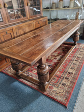 Load image into Gallery viewer, Oak Refectory Dining Table Farmhouse Kitchen Country House Table