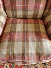 Load image into Gallery viewer, Wing Back Arm Chair In A Tartan Fabric