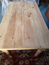 Load image into Gallery viewer, Farmhouse Vintage Scrub Top Pine Dining Table With A Single Drawer