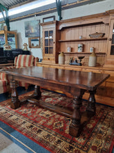 Load image into Gallery viewer, Oak Refectory Table Country Kitchen Farmhouse Table Dining Table