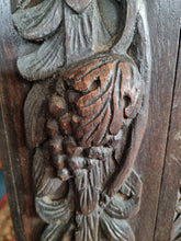Load image into Gallery viewer, Victorian Ebonised Carved Oak Bookcase With Glazed Doors