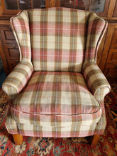 Load image into Gallery viewer, Wing Back Arm Chair In A Tartan Fabric