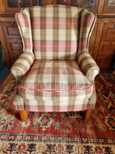 Load image into Gallery viewer, Wing Back Arm Chair In A Tartan Fabric
