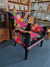 Load image into Gallery viewer, Upholstered Armchair With Decorative Hand Embroidery Crewel Work