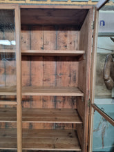 Load image into Gallery viewer, Vintage Glazed Stripped Pine Display Cabinet