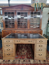 Load image into Gallery viewer, Antique Oak Partner's Desk Early 20th Century