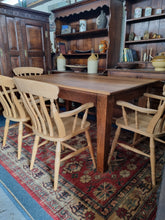 Load image into Gallery viewer, Vintage Oak Farmhouse Kitchen Dining Table