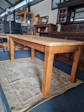Load image into Gallery viewer, Vintage Substantial Pine Farmhouse Scrub Top Dining/Kitchen Table