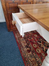 Load image into Gallery viewer, Oak Farmhouse Kitchen Dining Table With Drawer